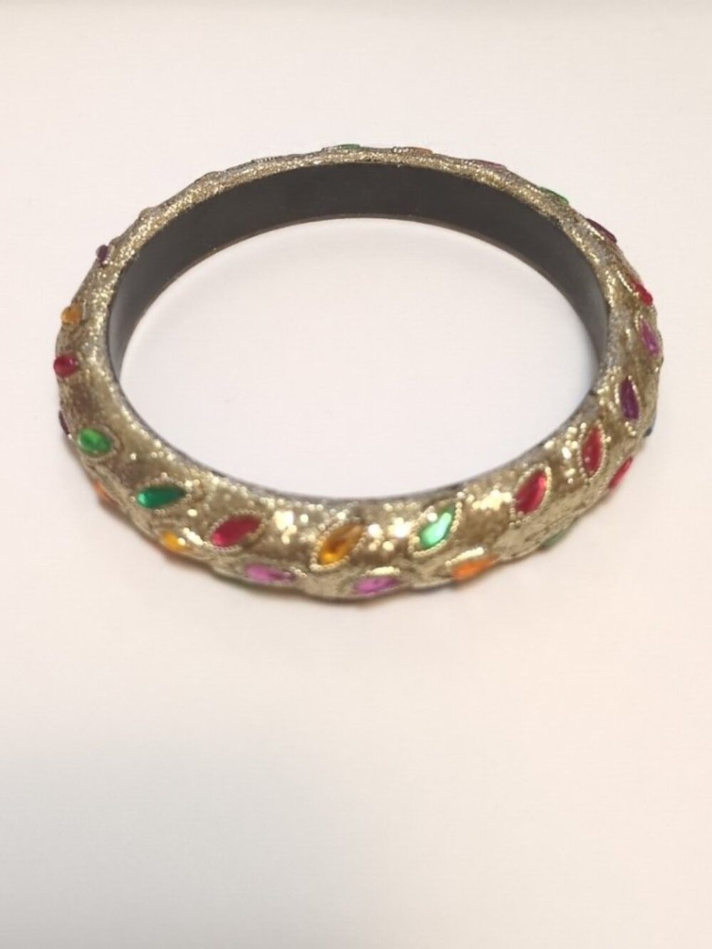Lac Indian Bollywood Styl Bangle Mult Col Chudi Crystal Like Gems Kada Bracelet